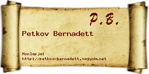 Petkov Bernadett névjegykártya