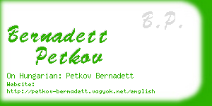 bernadett petkov business card